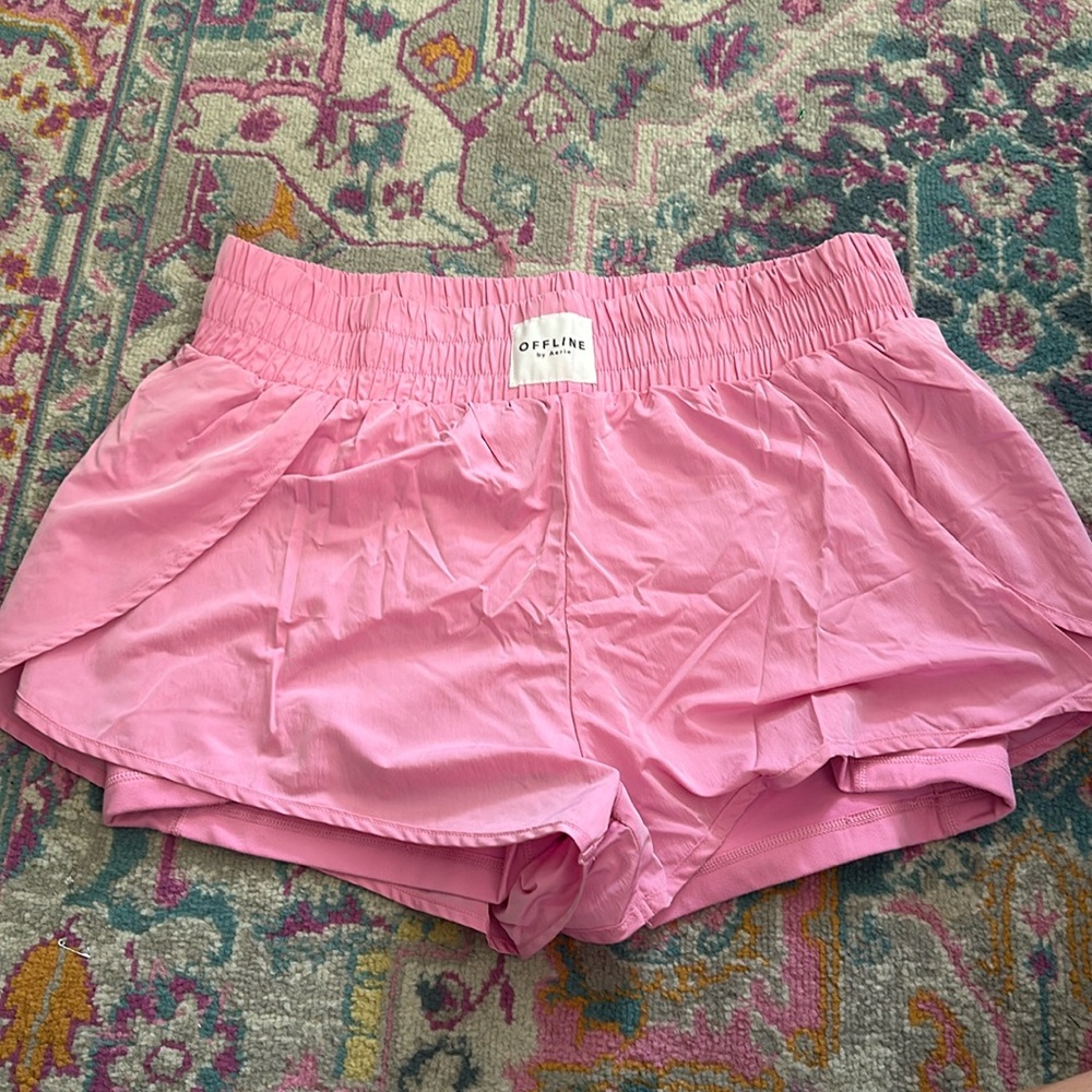OFFLINE AERIE SHORTS bubble gum pink size xl